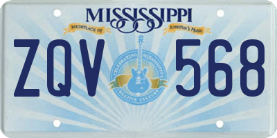 MS license plate ZQV568