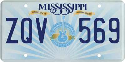 MS license plate ZQV569