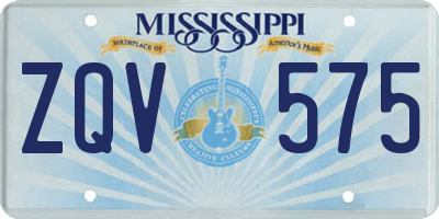MS license plate ZQV575