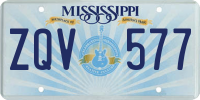 MS license plate ZQV577