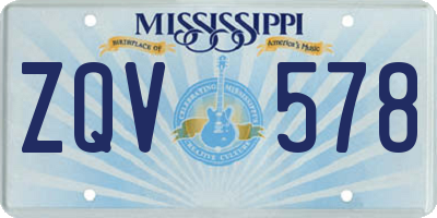 MS license plate ZQV578