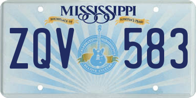 MS license plate ZQV583