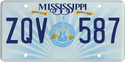 MS license plate ZQV587