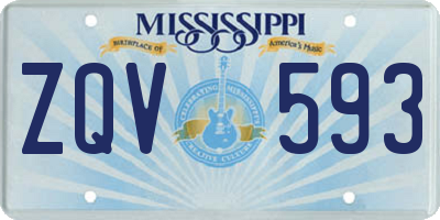 MS license plate ZQV593