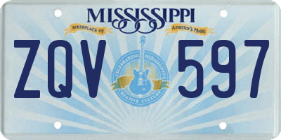 MS license plate ZQV597