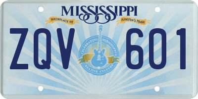 MS license plate ZQV601