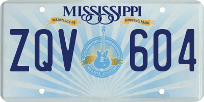 MS license plate ZQV604