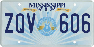 MS license plate ZQV606