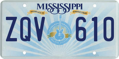 MS license plate ZQV610
