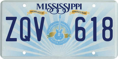 MS license plate ZQV618