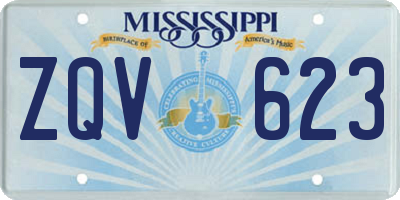 MS license plate ZQV623