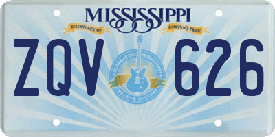 MS license plate ZQV626