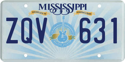 MS license plate ZQV631