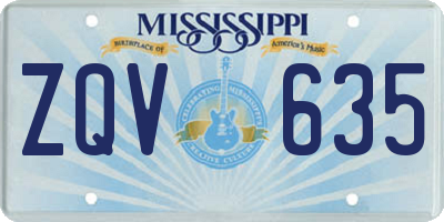 MS license plate ZQV635