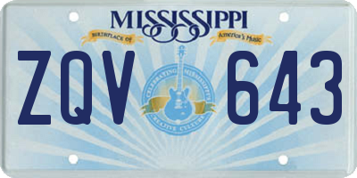 MS license plate ZQV643