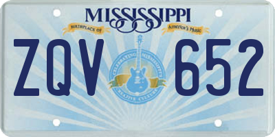 MS license plate ZQV652