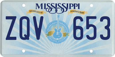 MS license plate ZQV653