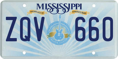 MS license plate ZQV660