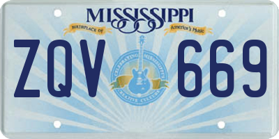 MS license plate ZQV669