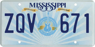 MS license plate ZQV671