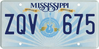 MS license plate ZQV675