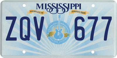 MS license plate ZQV677