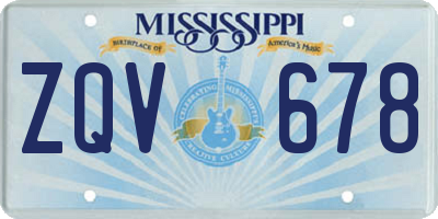 MS license plate ZQV678