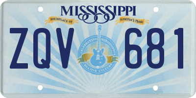 MS license plate ZQV681