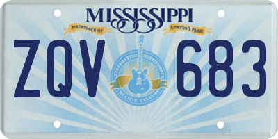 MS license plate ZQV683