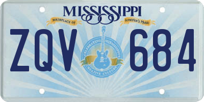 MS license plate ZQV684