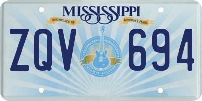 MS license plate ZQV694