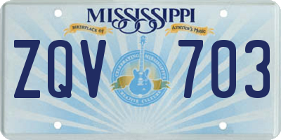 MS license plate ZQV703