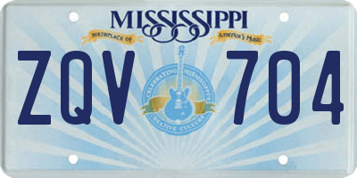 MS license plate ZQV704