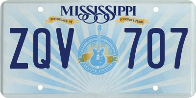 MS license plate ZQV707