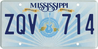 MS license plate ZQV714