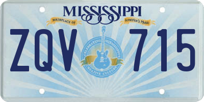 MS license plate ZQV715