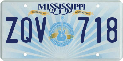 MS license plate ZQV718