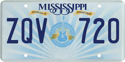 MS license plate ZQV720