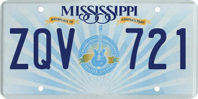 MS license plate ZQV721