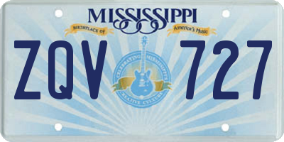 MS license plate ZQV727
