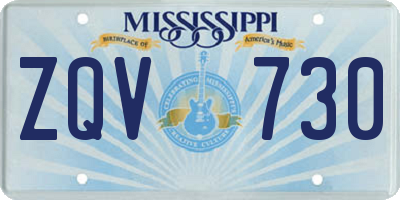 MS license plate ZQV730