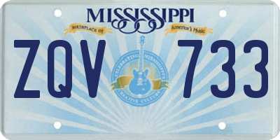 MS license plate ZQV733