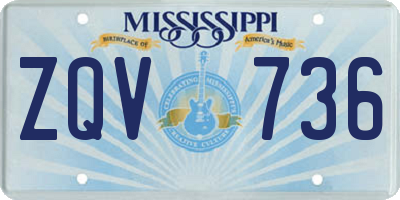 MS license plate ZQV736