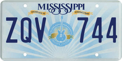 MS license plate ZQV744