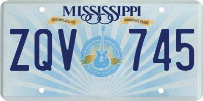 MS license plate ZQV745