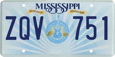 MS license plate ZQV751