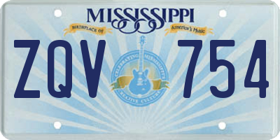 MS license plate ZQV754