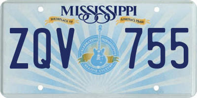MS license plate ZQV755