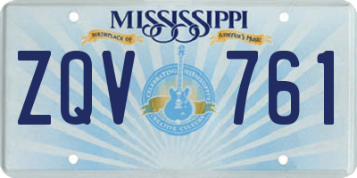 MS license plate ZQV761
