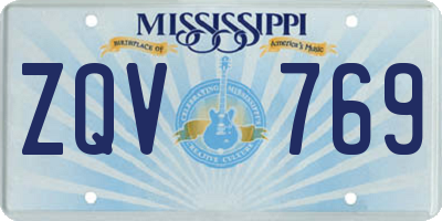 MS license plate ZQV769
